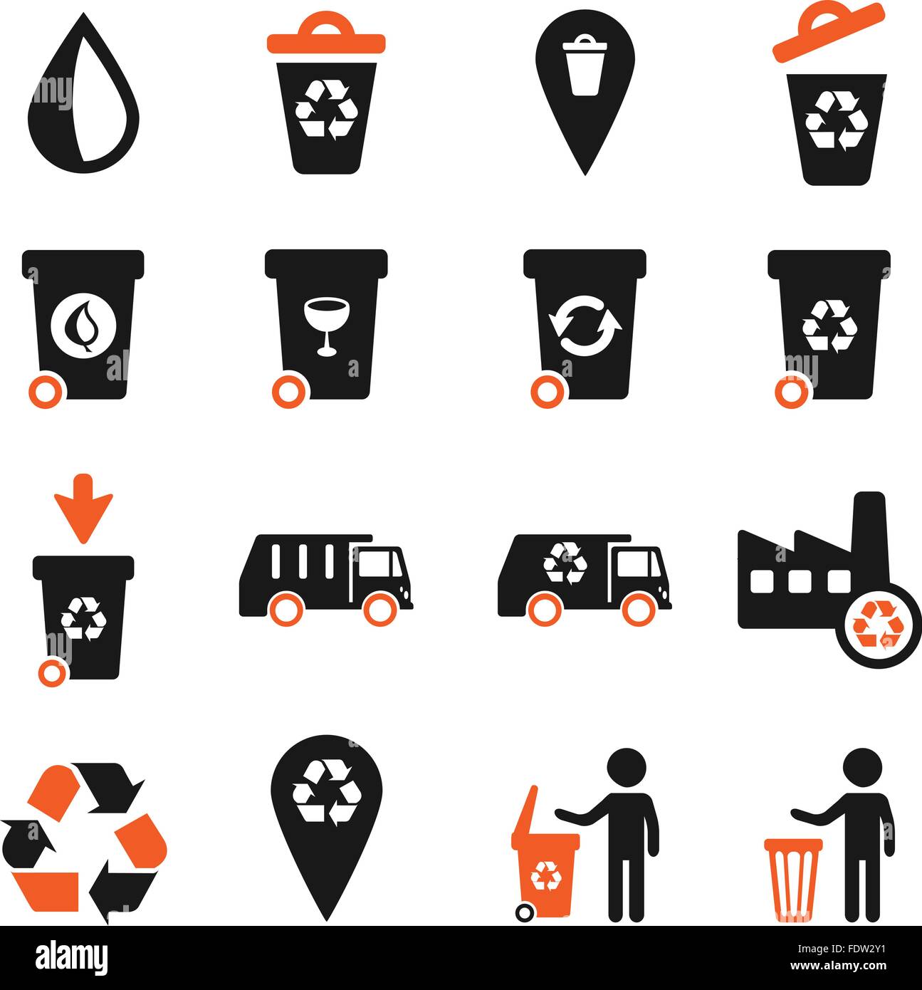 Garbage simply icons Stock Vector Image & Art - Alamy