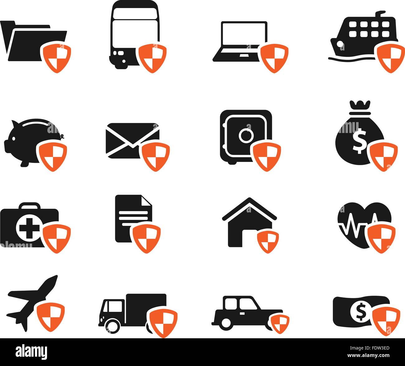 Insurance simply icons Stock Vector Image & Art - Alamy