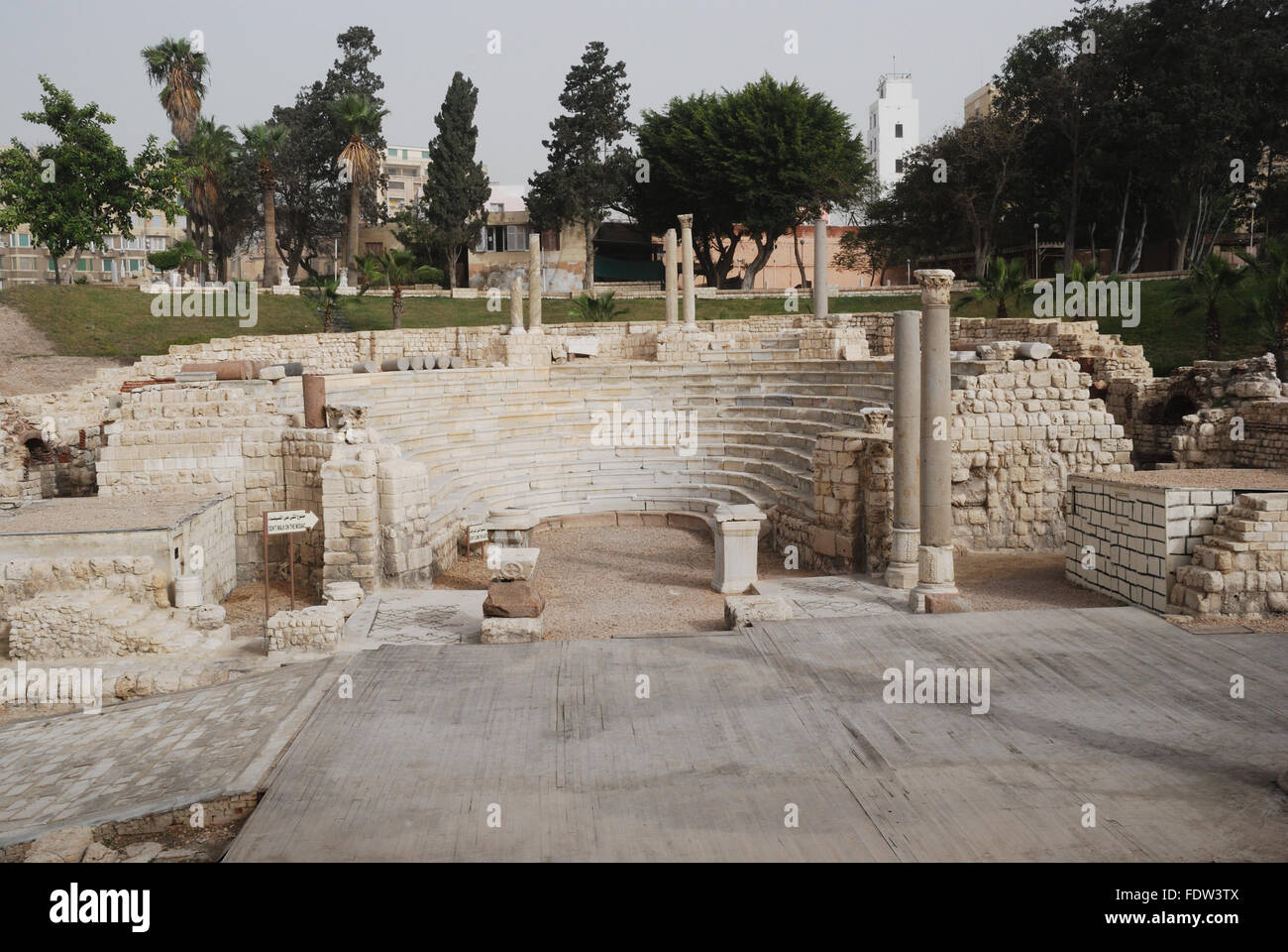 The roman amphitheater at kom el dikka at alexandria hires stock