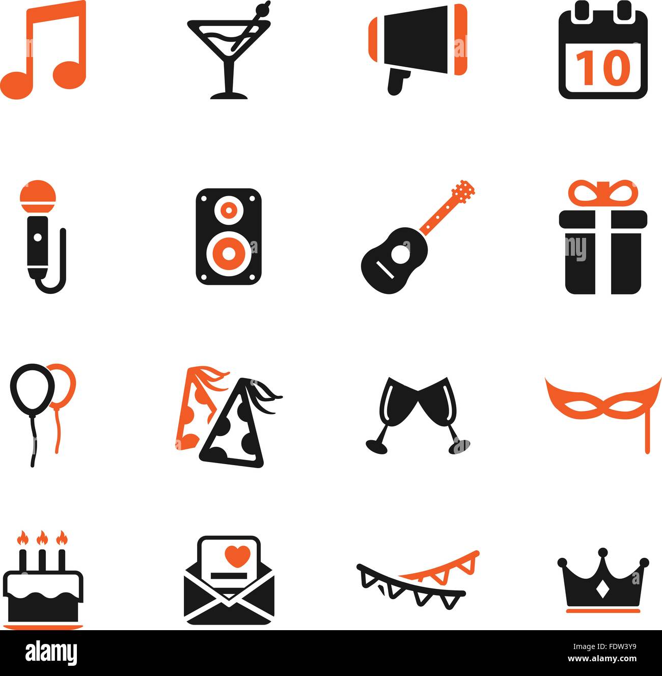 Party simply icons Stock Vector Image & Art - Alamy