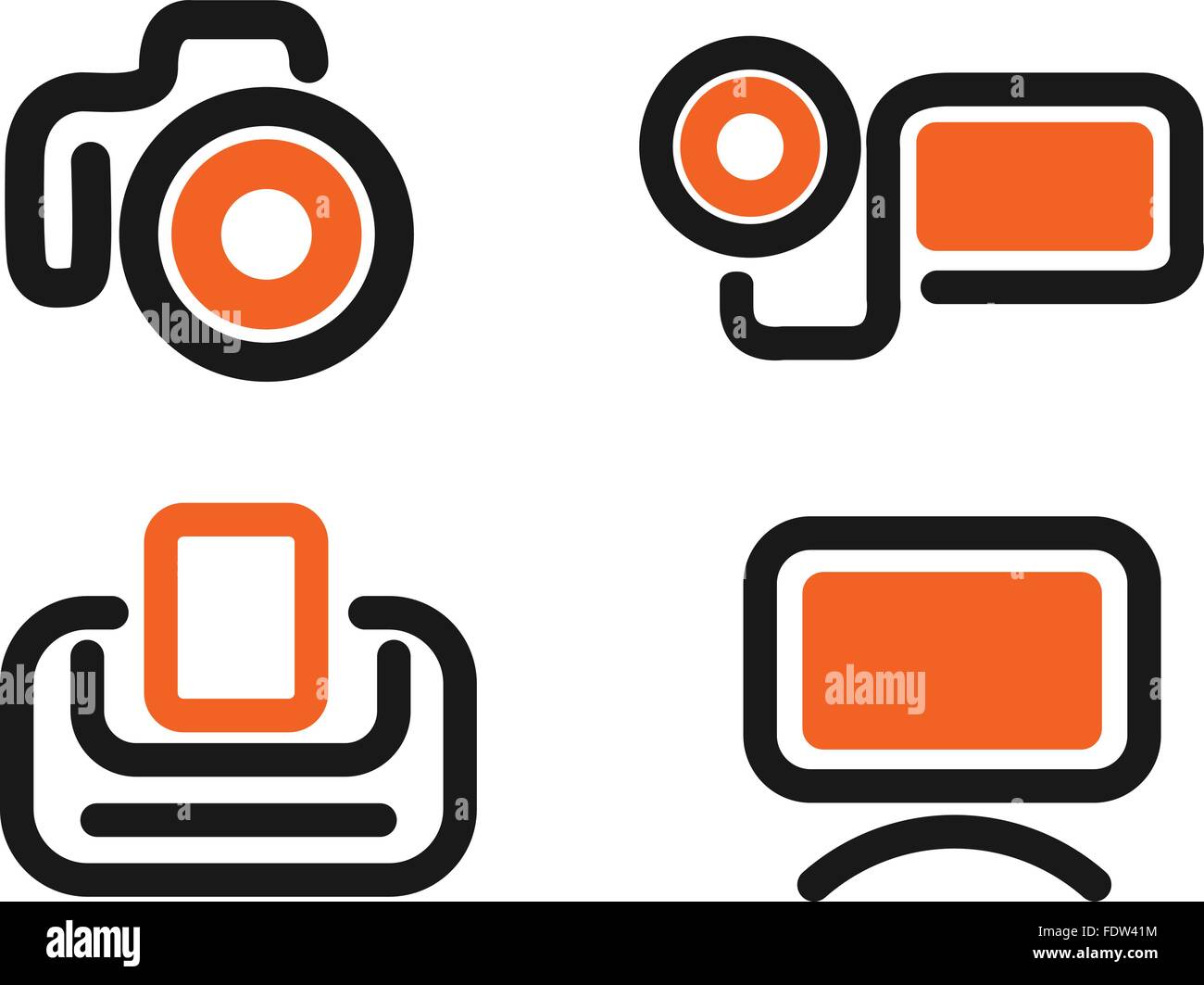 Photo video icon set Stock Vector Image & Art - Alamy