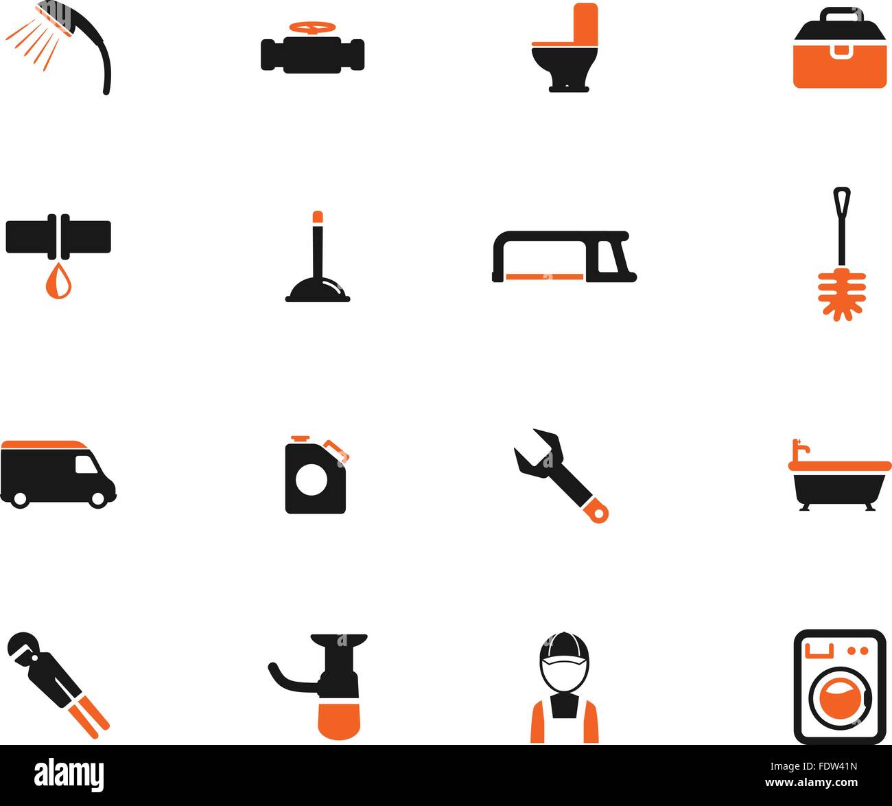 Plumbing service simply icons Stock Vector Image & Art - Alamy
