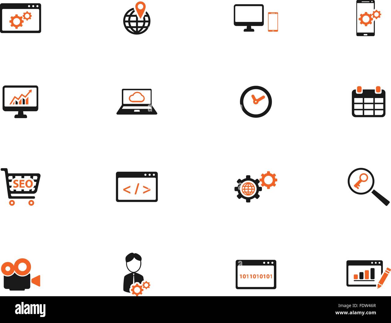 SEO and development simply icons Stock Vector Image & Art - Alamy