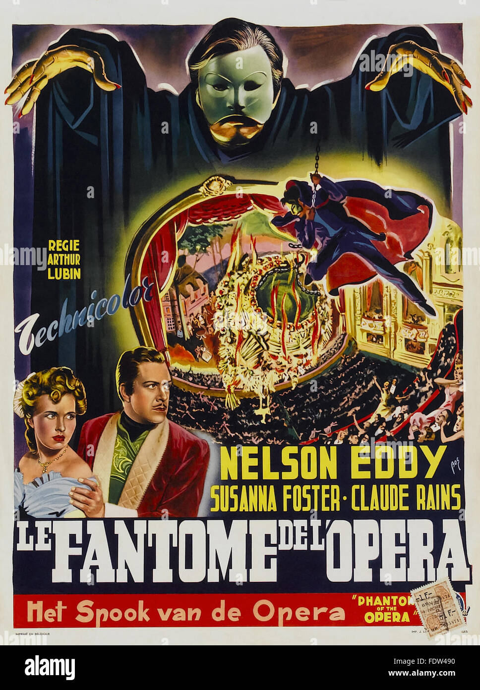 Phantom of the Opera (1943) - French Movie Poster Stock Photo