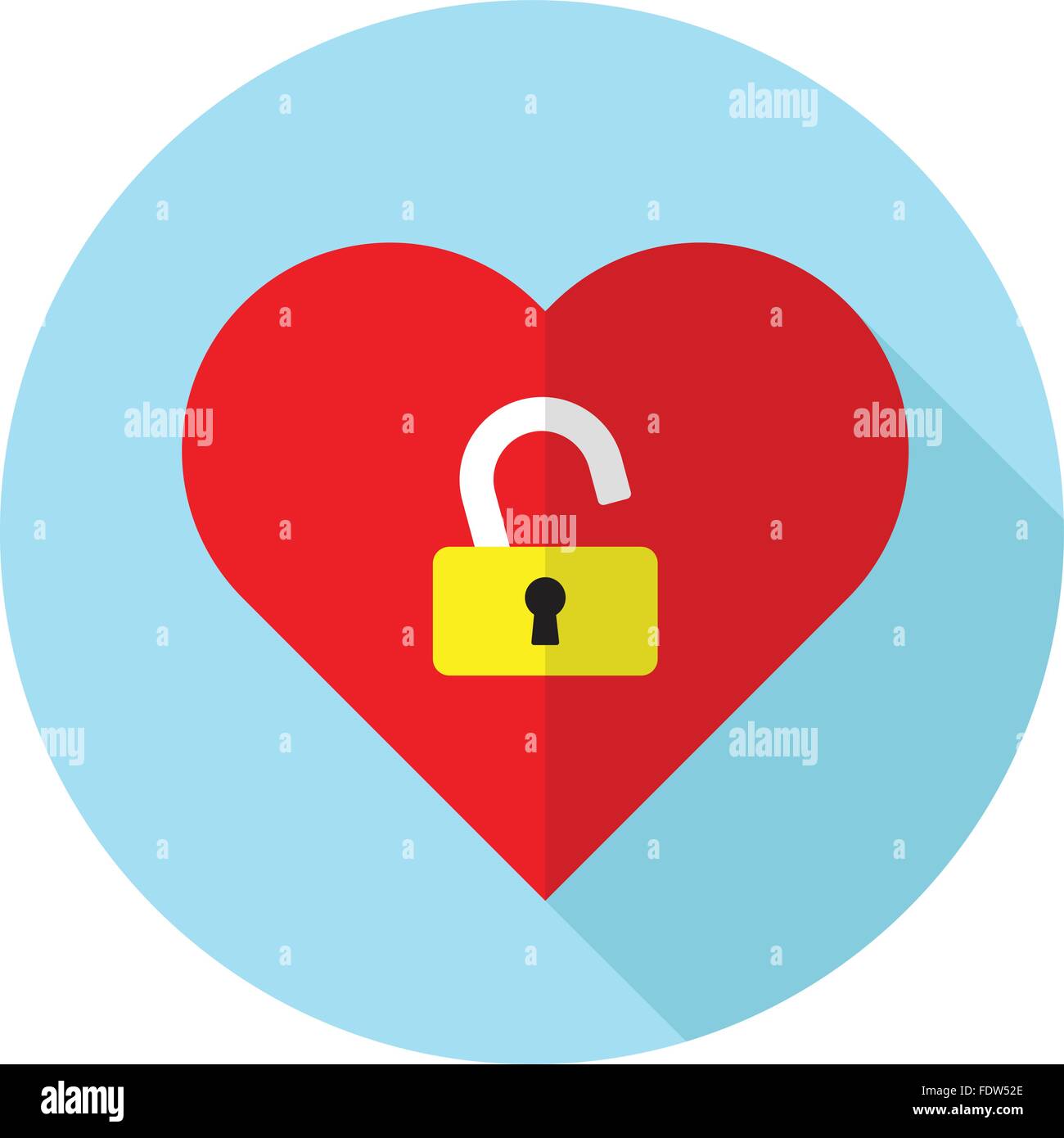 [EPS10] unlock heart - illustration for valentine's day Stock Vector