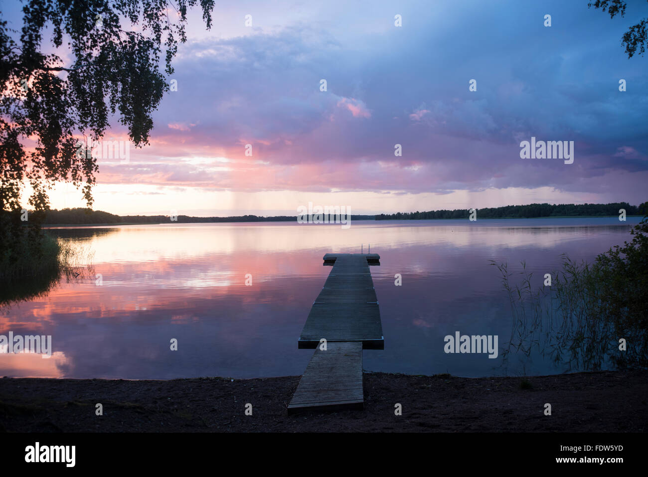 View over Långsjön lake in Björklinge, in the municipality of Uppsala ...