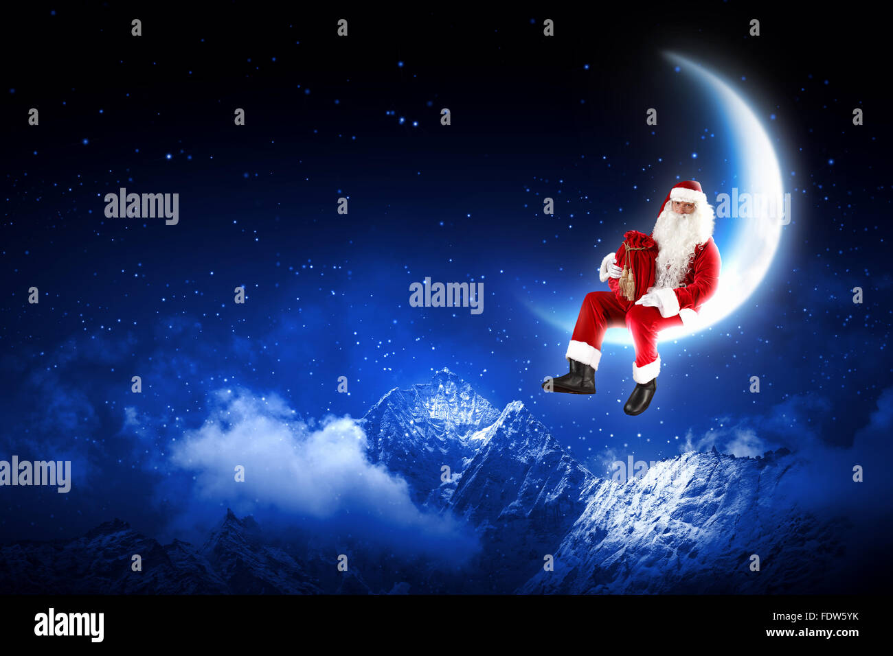 Santa Sitting On Moon main image 1