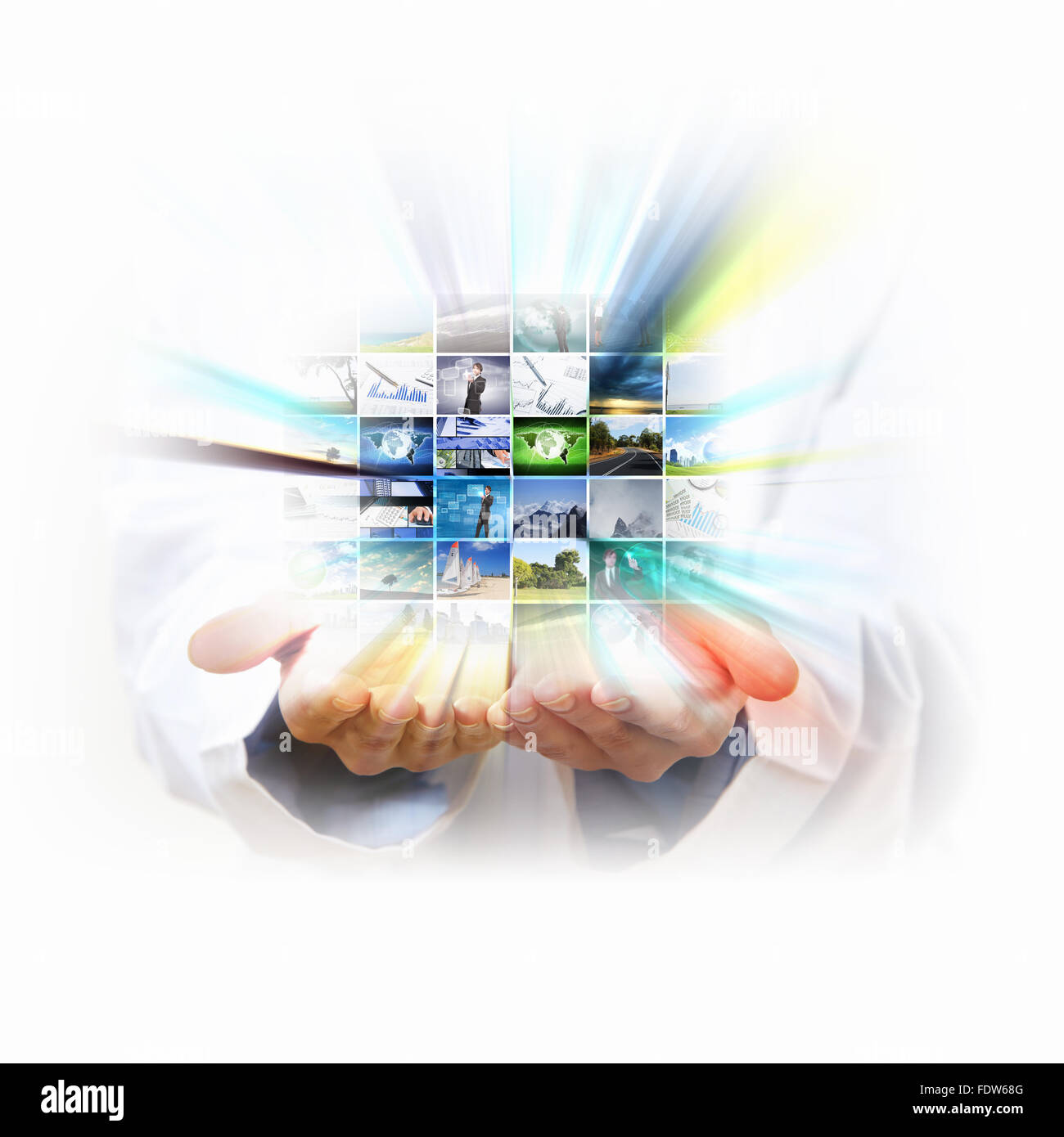 Abstract image of media streams. Symbol of the Internet and contemporary television Stock Photo