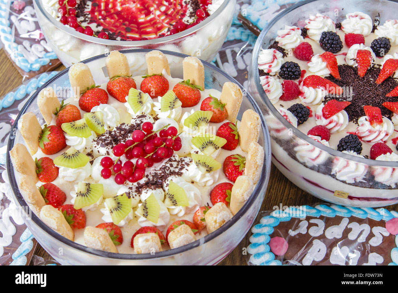 colorful fruit biscuit cake desserts Stock Photo Alamy