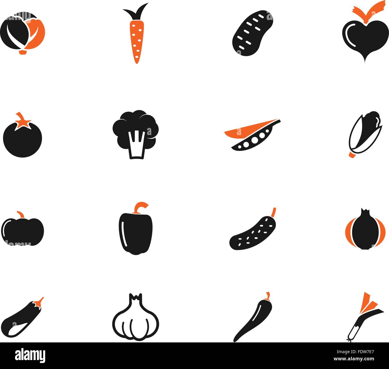 Vegetables simply icons Stock Vector Image & Art - Alamy
