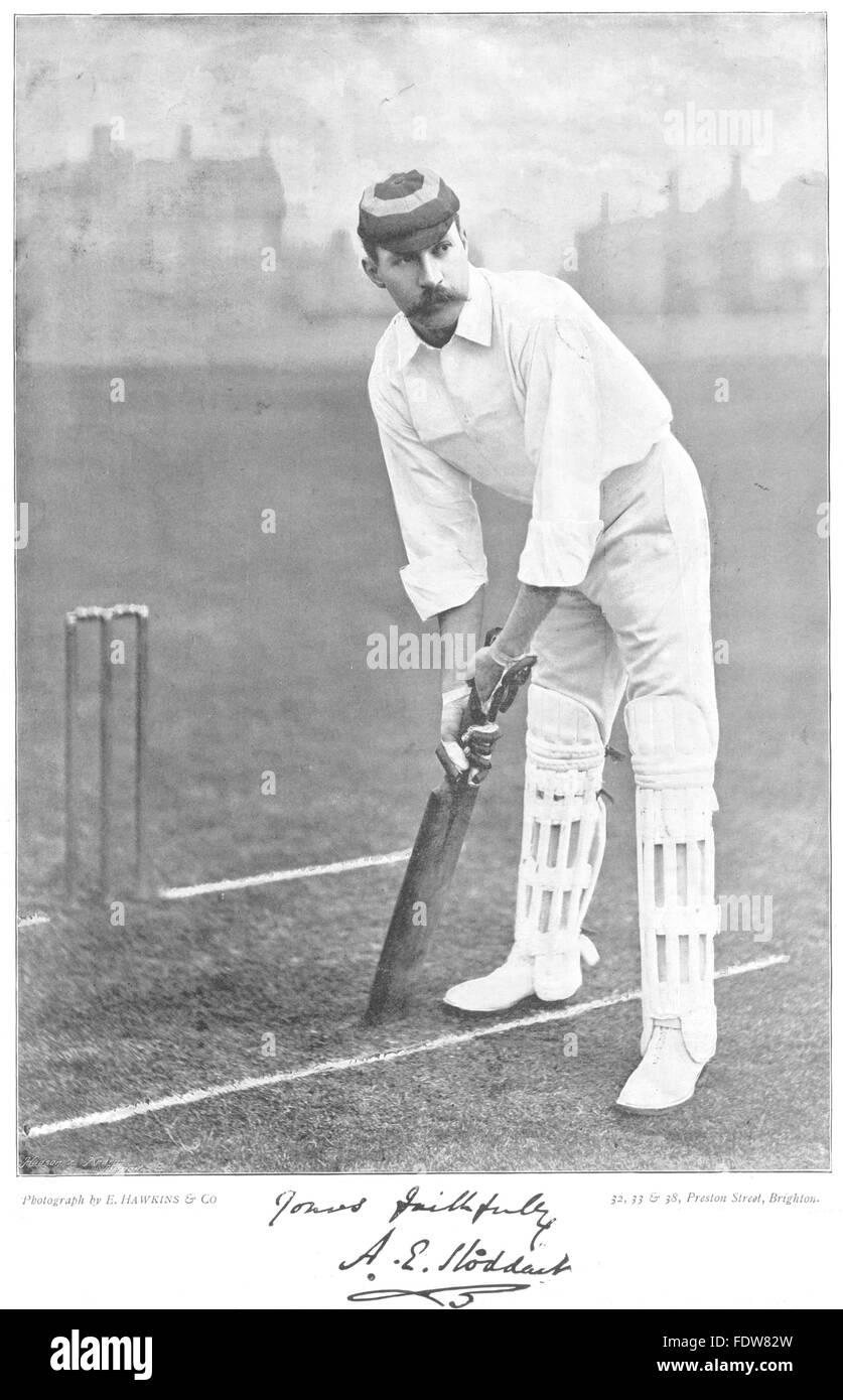 ENGLAND CRICKET CAPT: AE STODDART- Mddx Gentlemen Batsman Scored 485, 1896 Stock Photo