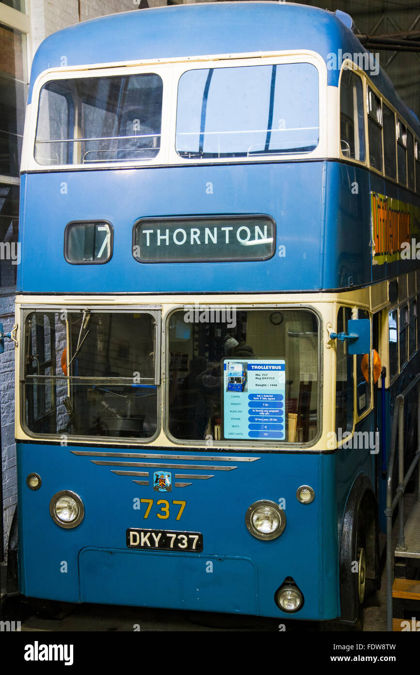 Tram shed at Bradford Industrial Museum, Bradford, West Yorkshire, UK Stock Photo