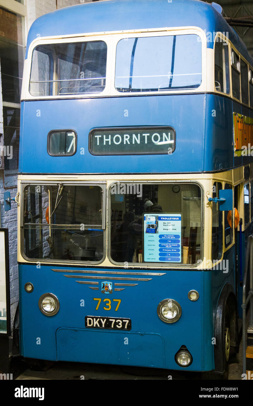 Tram shed at Bradford Industrial Museum, Bradford, West Yorkshire, UK Stock Photo