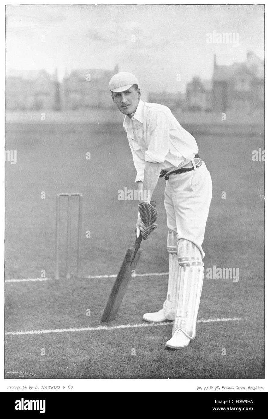 WORCS CRICKET: PH LATHAM- Batsman; Malvern College; Cambridge Capt, print 1896 Stock Photo