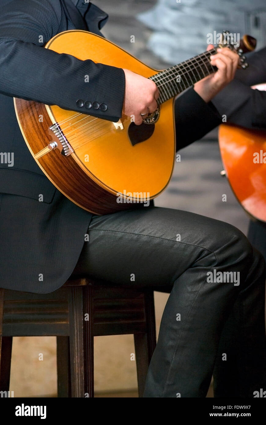 Traditional Portuguese guitar Stock Photo