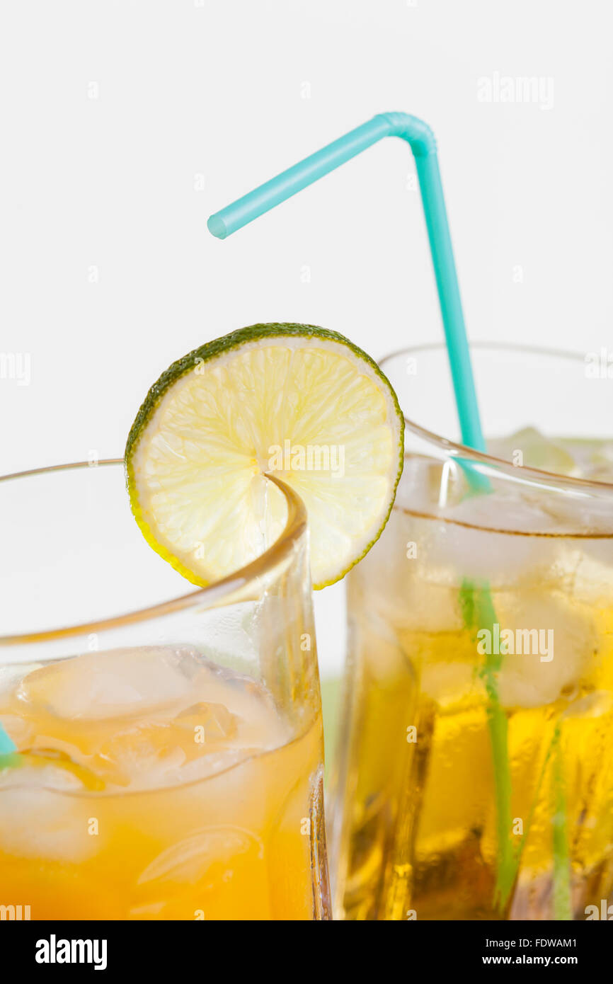 Refreshing Cool Summer Drinks Home Made Lemonade And Orange Juice Stock