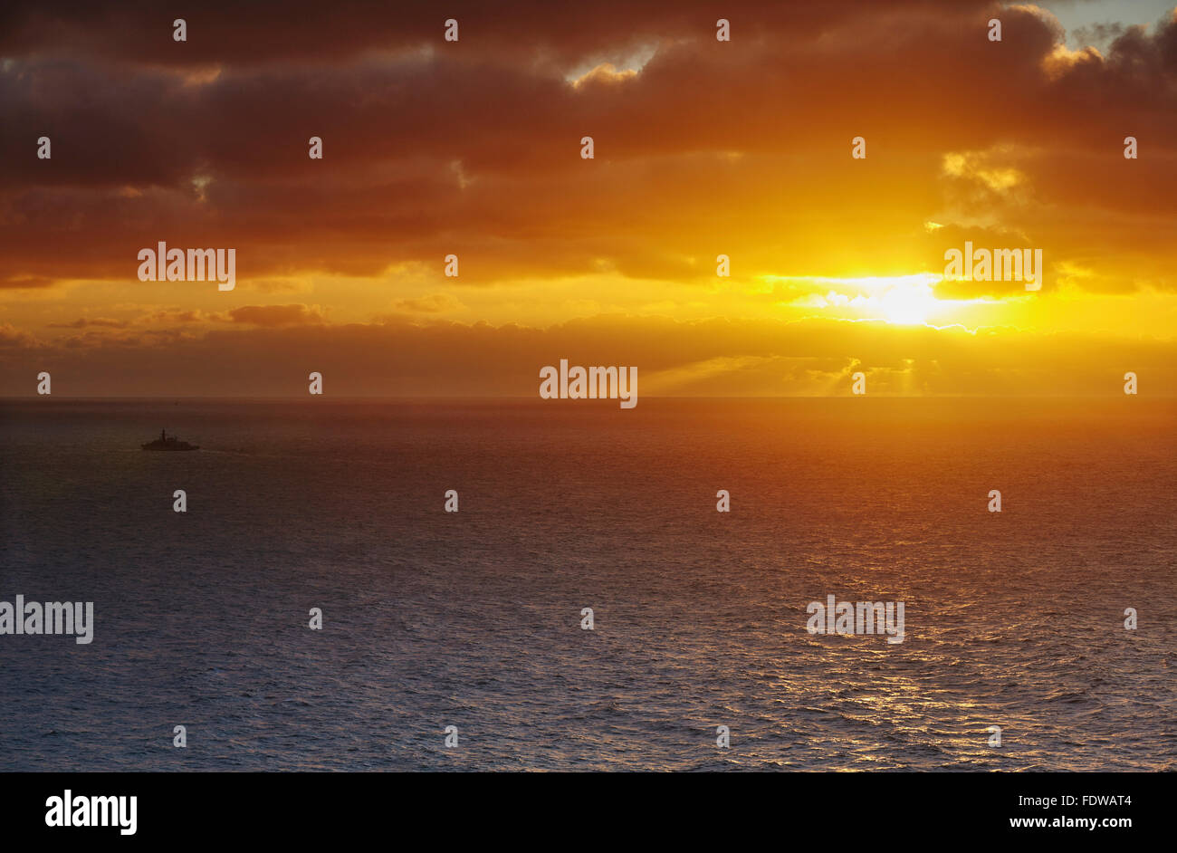 Sunrise over the sea, seen from Rame Head, near Torpoint, Cornwall, Great  Britain Stock Photo - Alamy