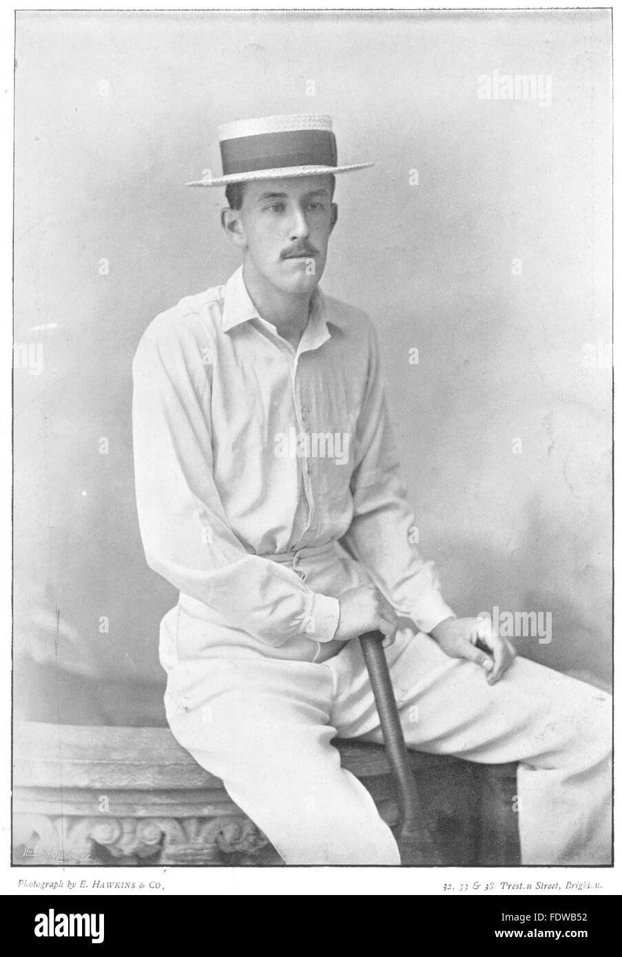MIDDLESEX CRICKET CYRIL FOLEY Eton Cambridge Batsman, antique print
