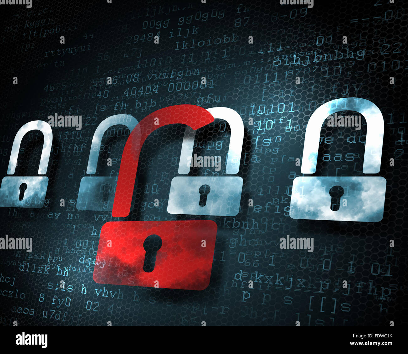 Lock Screen Sample Security Security concept: Lock on digital screen, illustration Stock Photo - Alamy