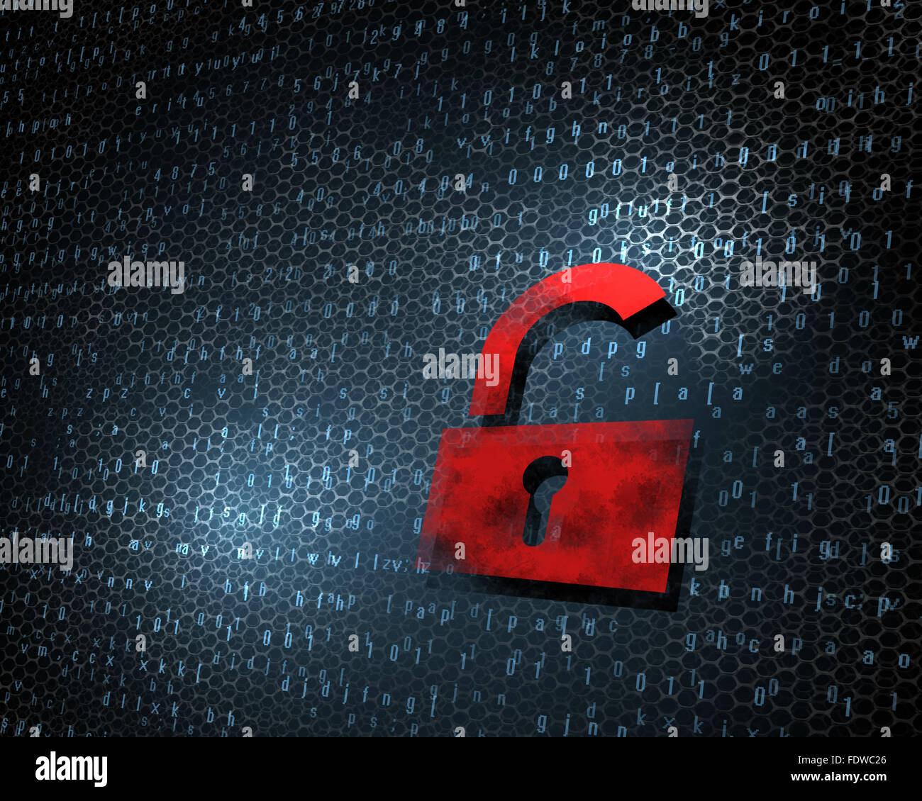 Security concept: Lock on digital screen, illustration Stock Photo - Alamy