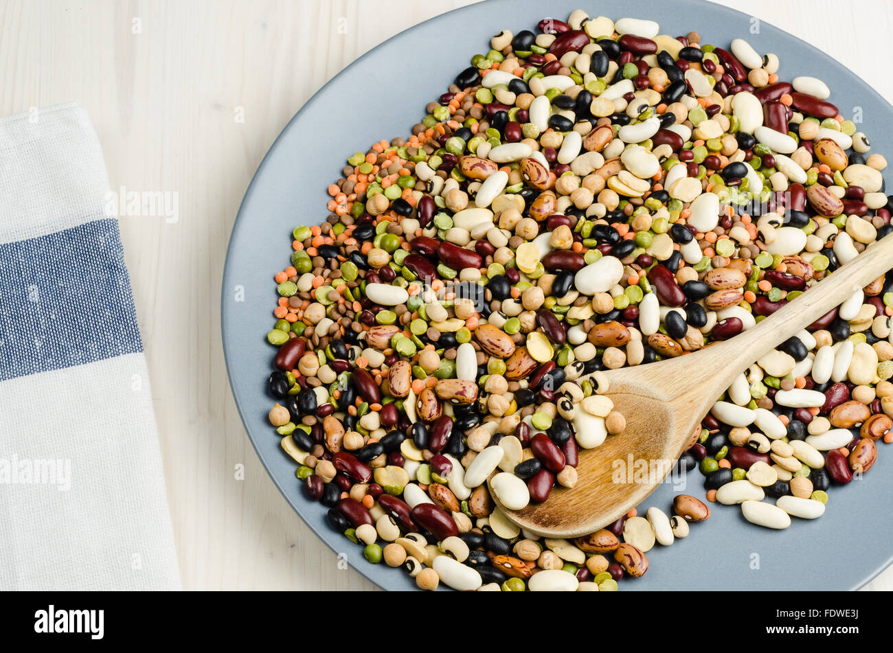 legumes in a dish, close up, background Stock Photo
