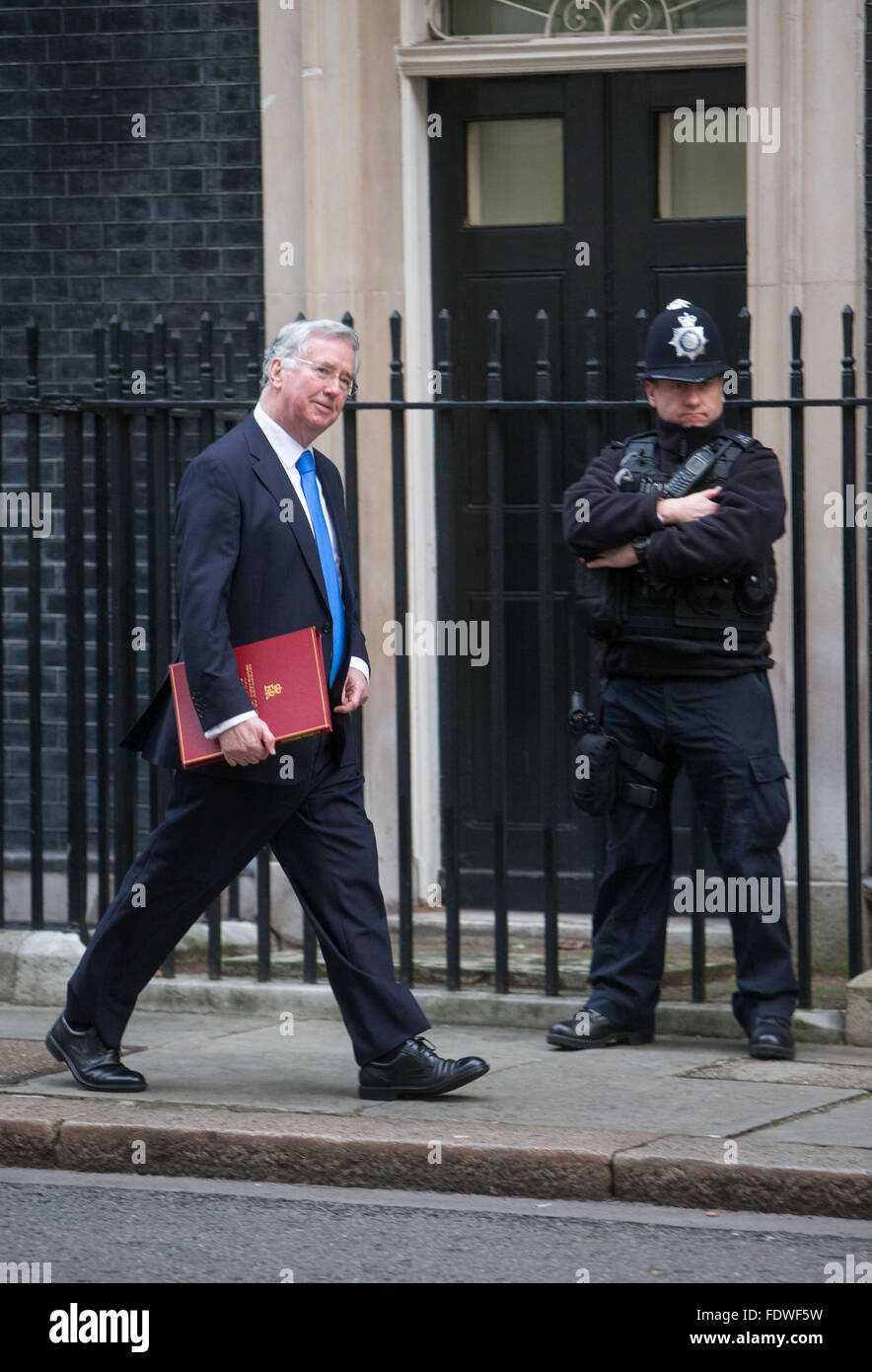 Michael Fallon,Secretary of State for Defence,arrives at number 10 Downing Street for a cabinet meeting Stock Photo