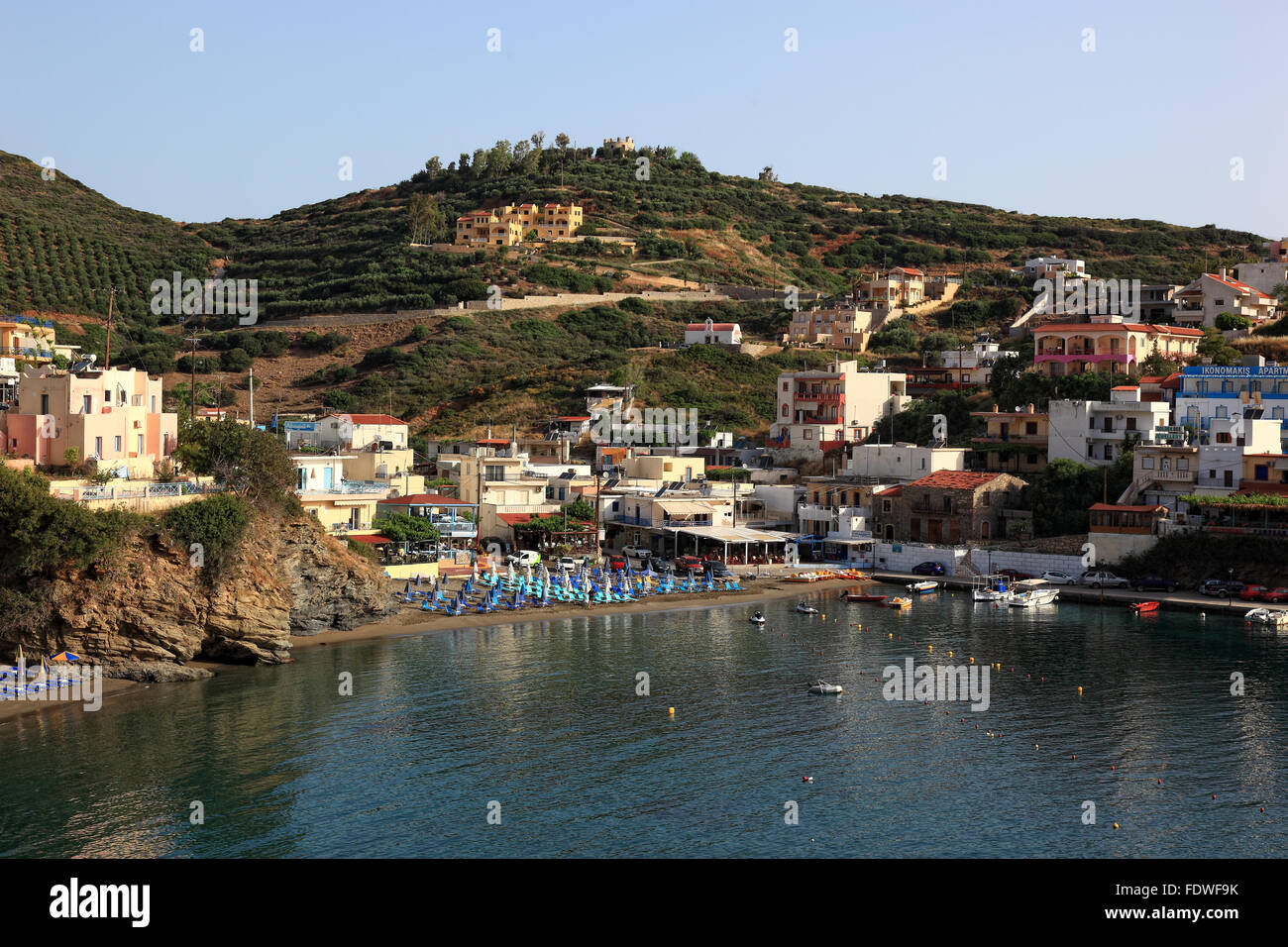 Crete, Bali on the north coast, look at the place with beach and harbour Stock Photo