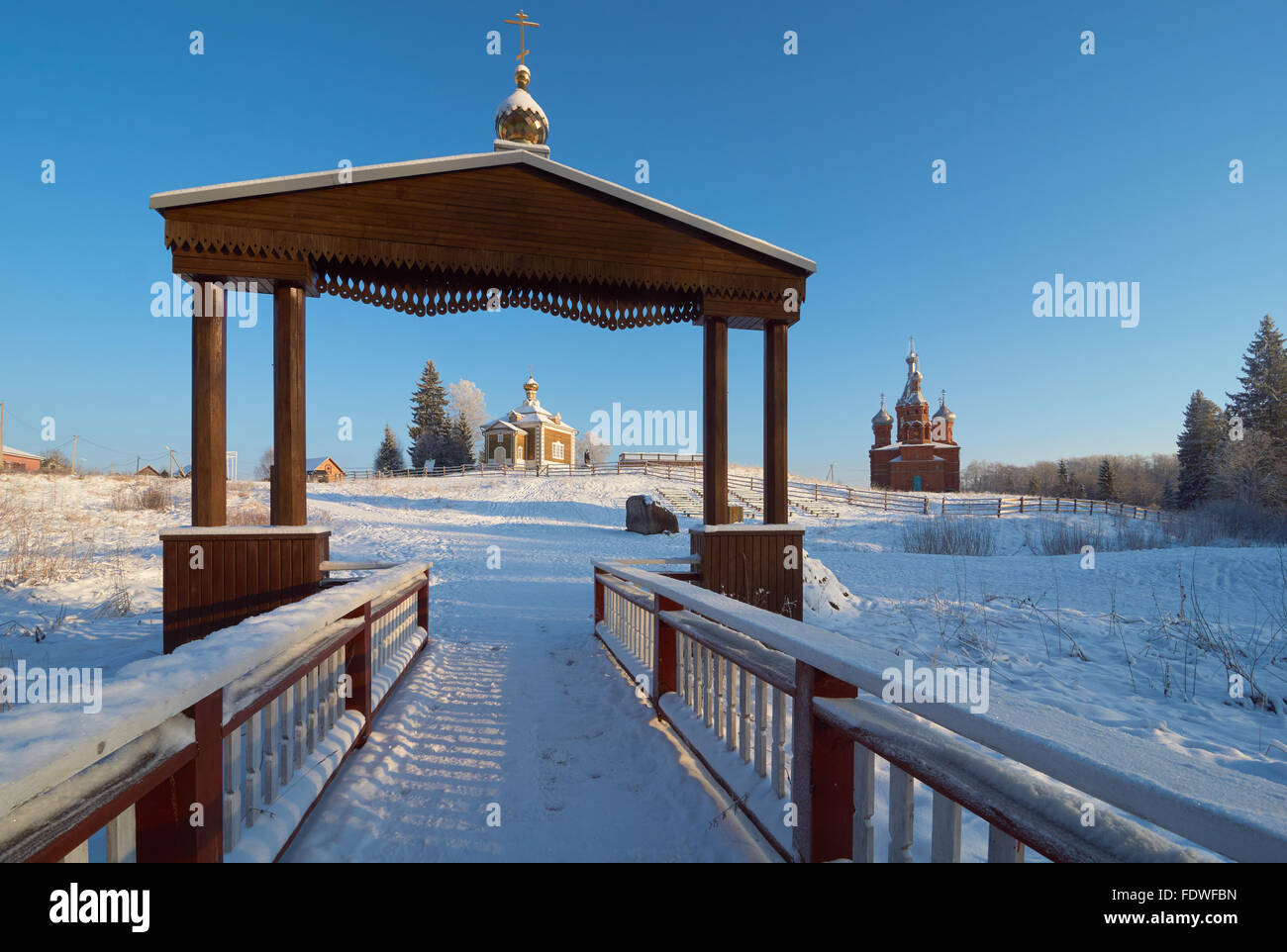 Head spring of Volga in Volgoverkhovye. Volgoverkhovye is a village in Russia, Tver region, where Volga starts. Stock Photo