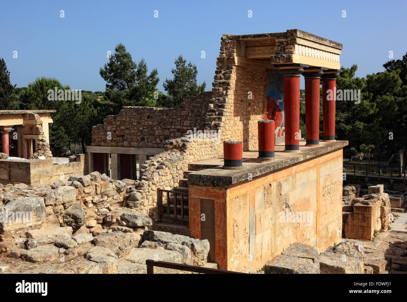 Crete, Knossos, palace complex of the Minoer, the bastion Stock Photo