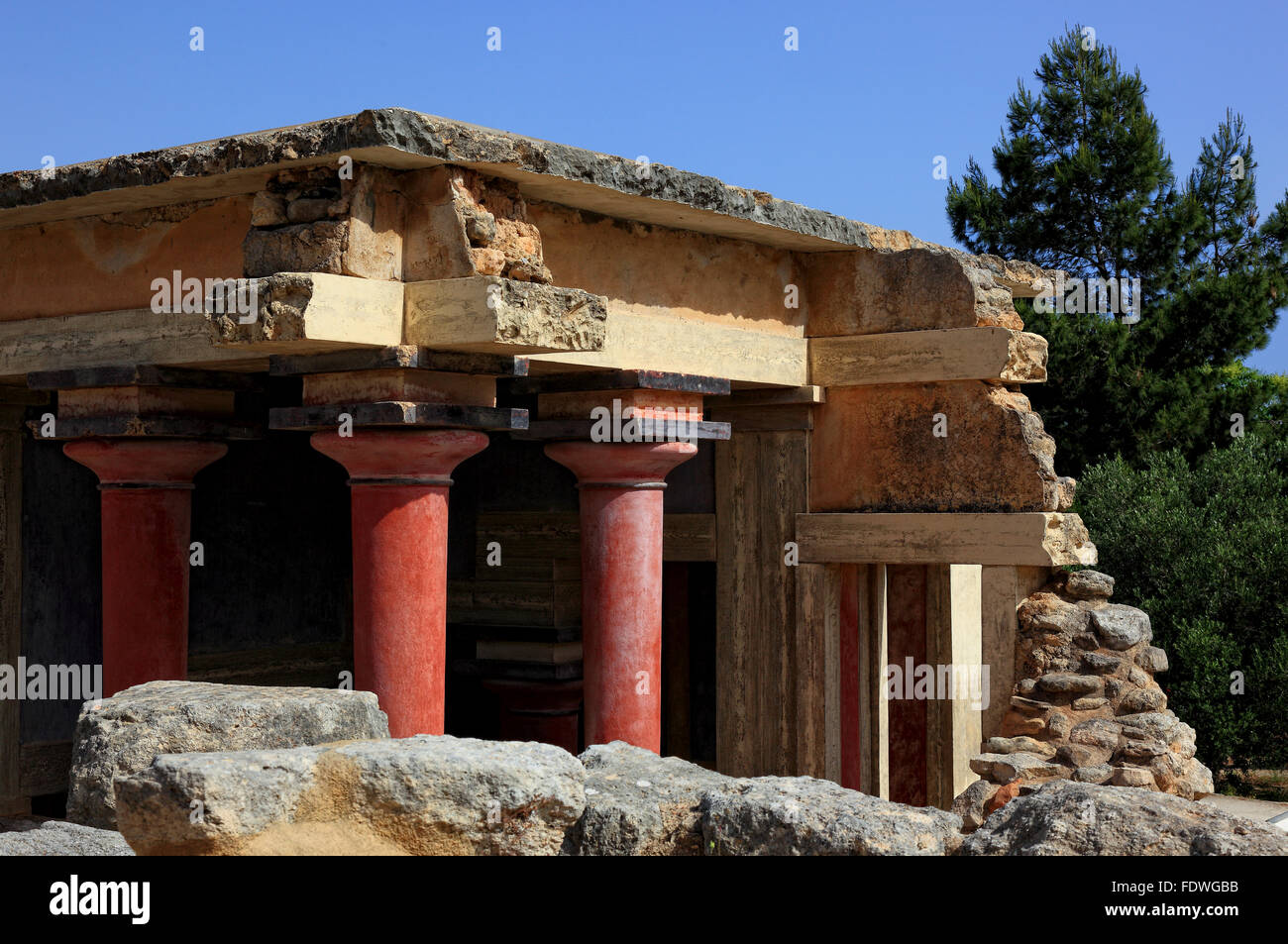 Crete, Knossos, palace complex of the Minoer, North Lustral Basin Stock Photo