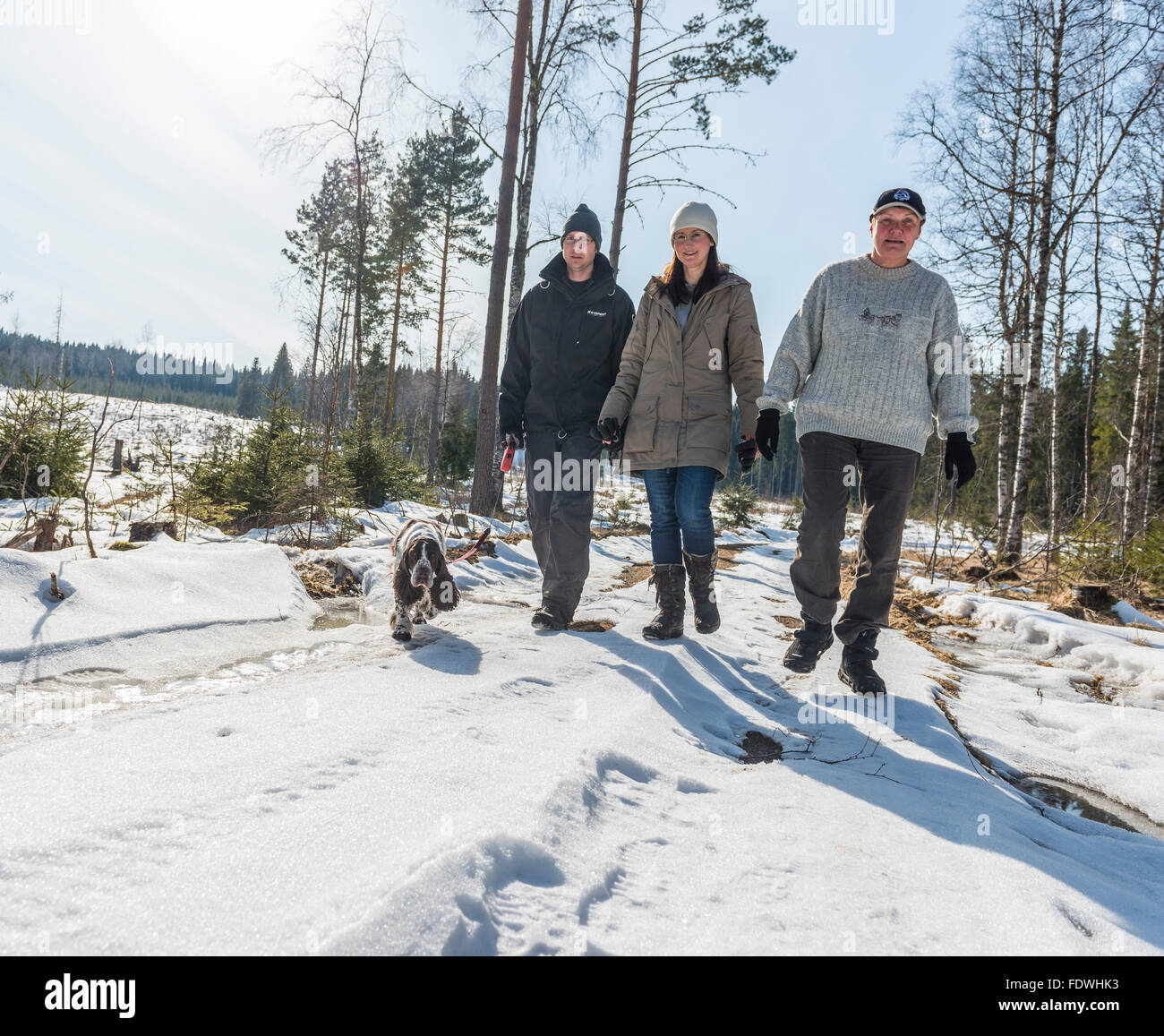 Females walking dog hi-res stock photography and images - Alamy