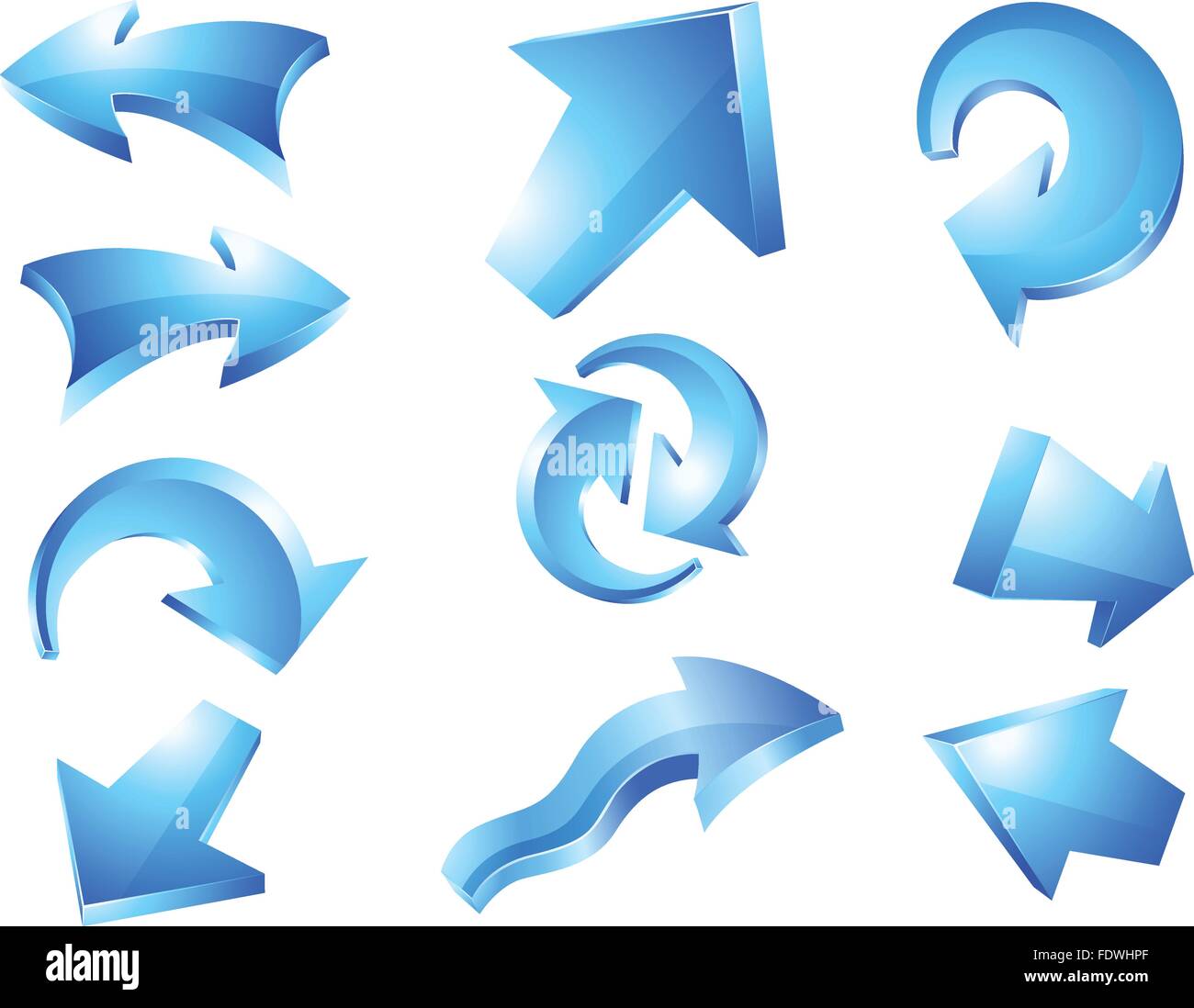Blue Arrows icons Stock Vector Image & Art - Alamy