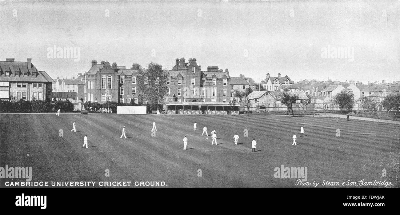 CAMBRIDGESHIRE CRICKET Cambridge University Cricket ground, old print