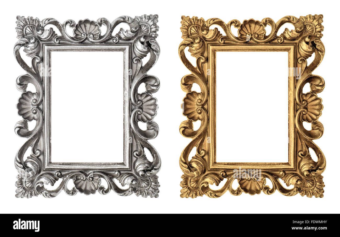 Frame for your picture, photo, image. Vintage baroque style object isolated on white background Stock Photo