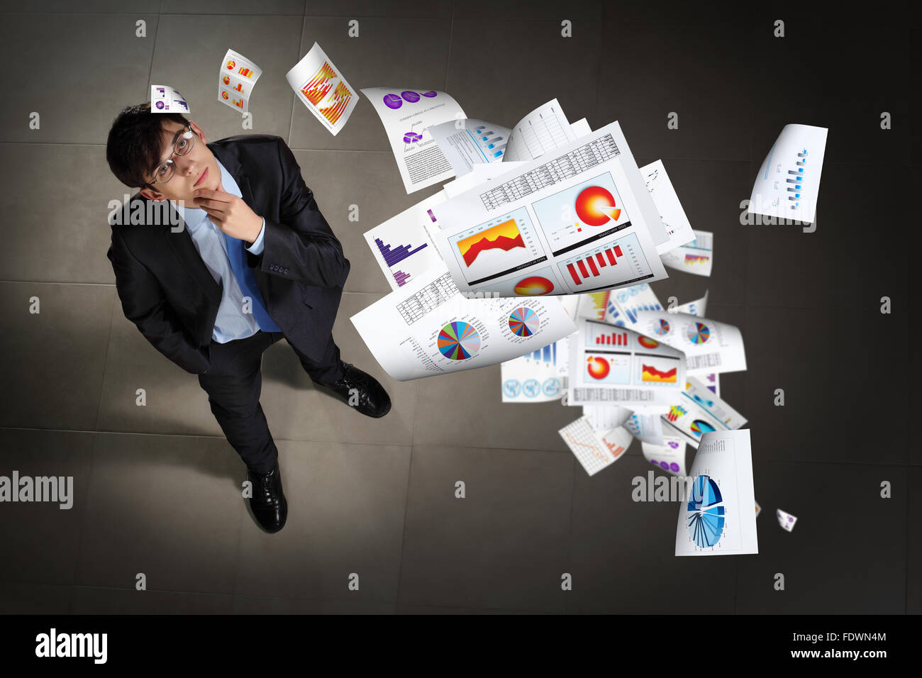 Flying documents black background hi-res stock photography and images ...