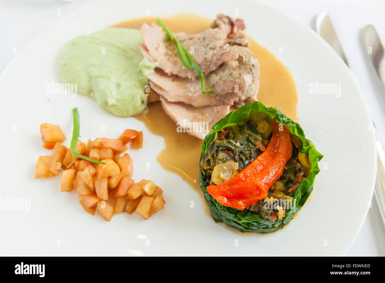 low fat gourmet summer meat dish Stock Photo