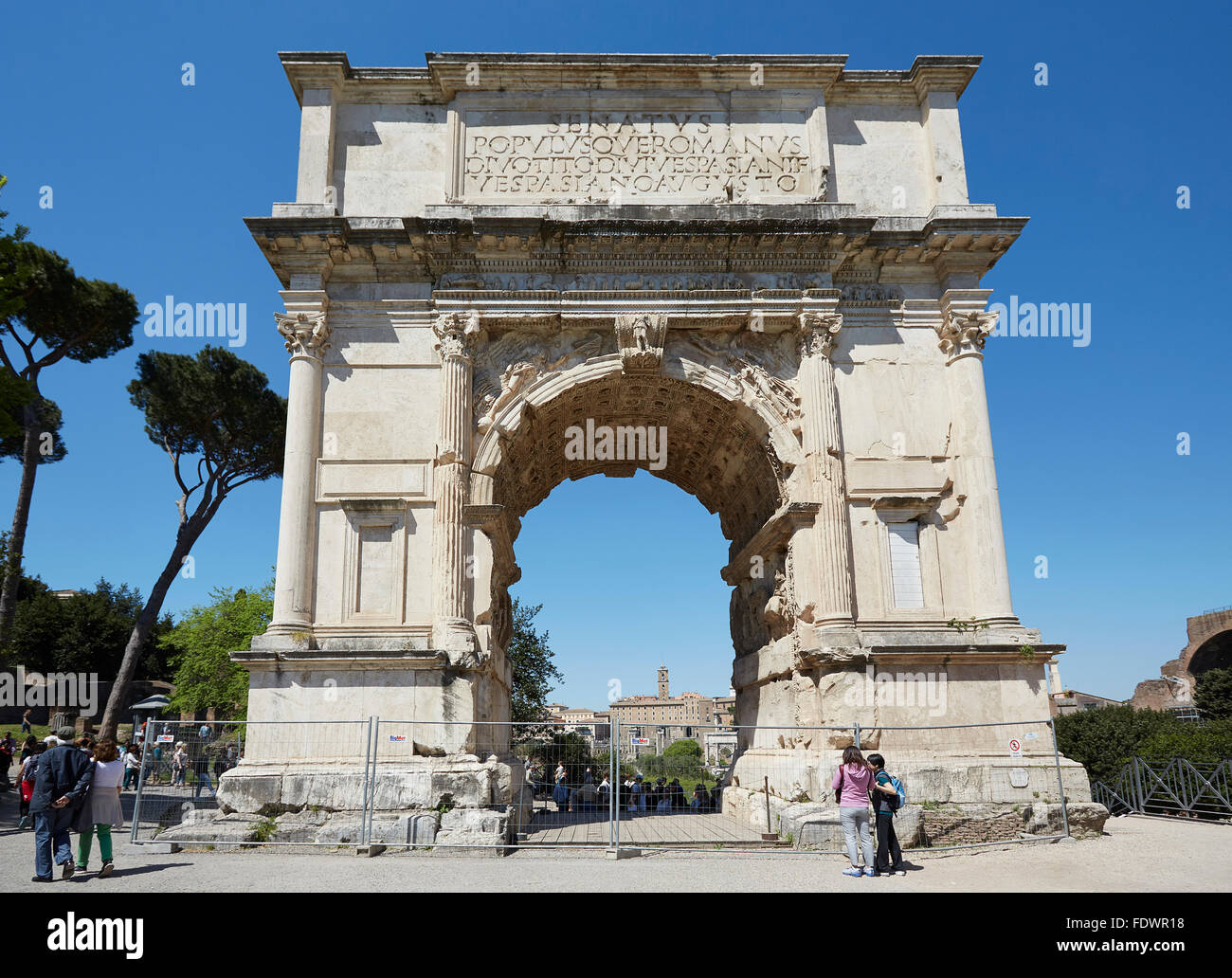 Rome the Arch of Titus in the Forum on the Via Sacra Stock Photo - Alamy