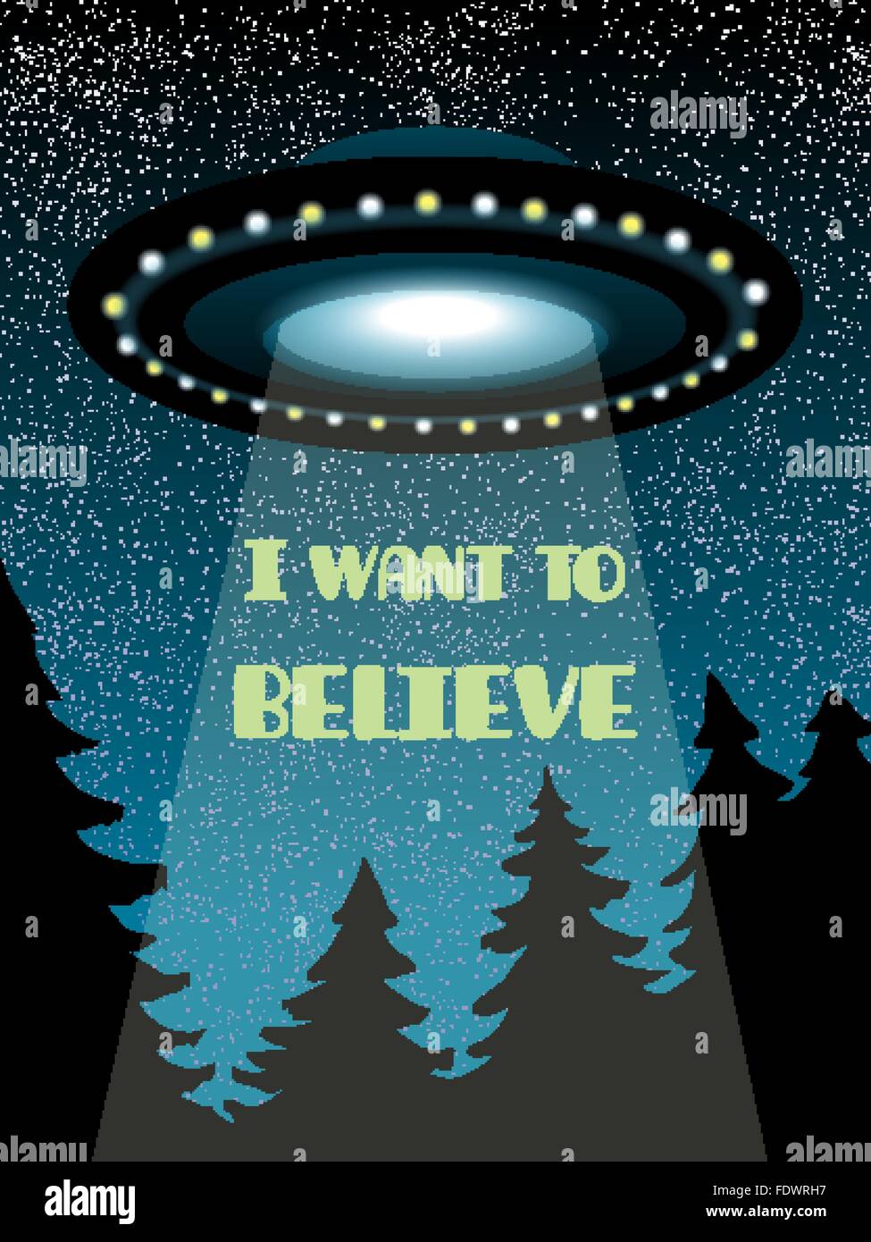 background with UFO Stock Vector