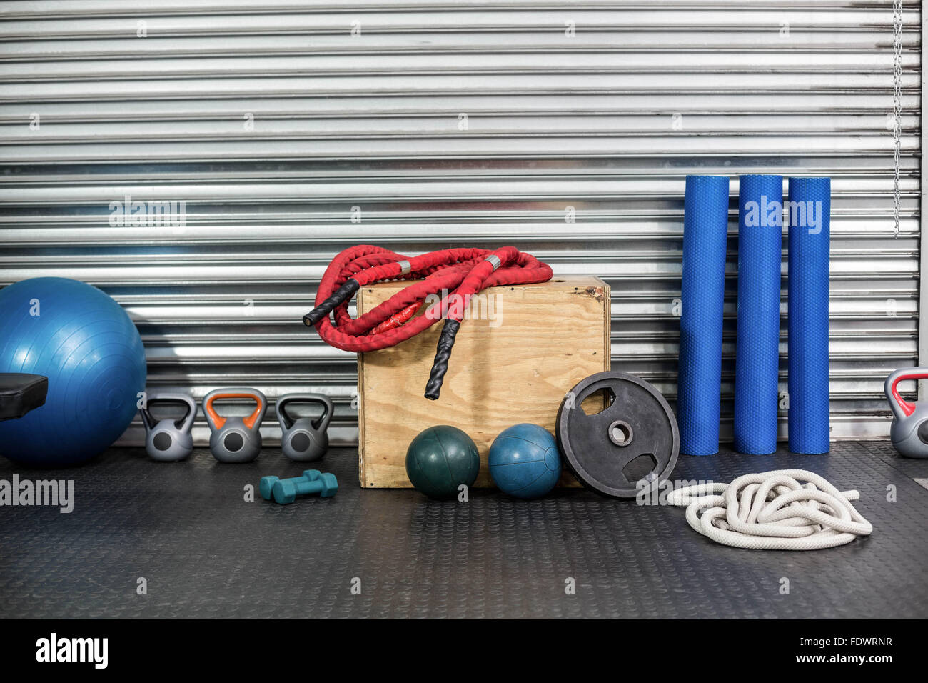 View of fitness equipment Stock Photo