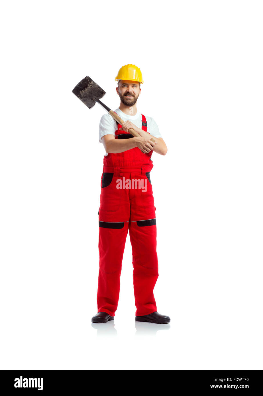 Young man posing shovel hi-res stock photography and images - Alamy
