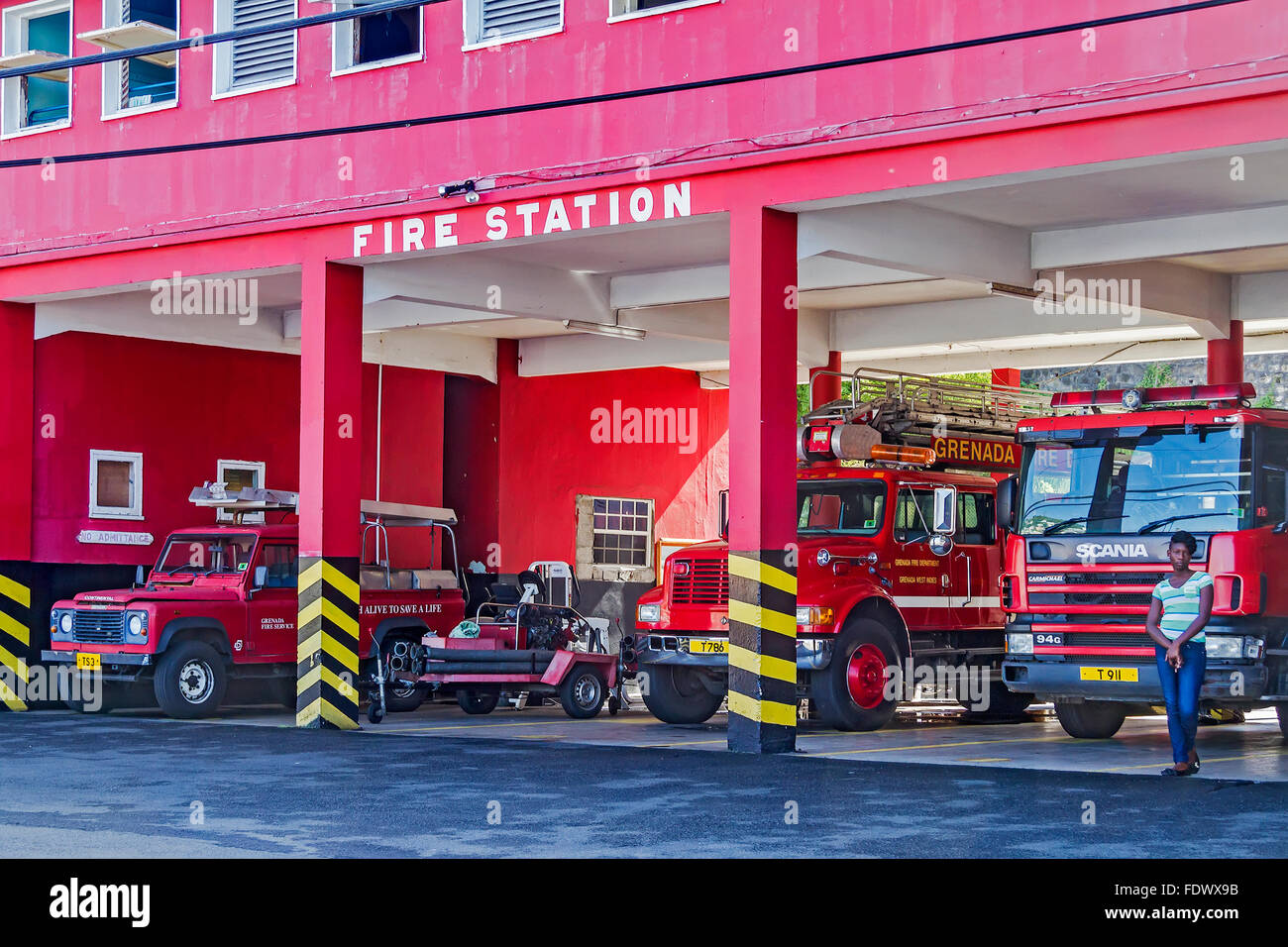 Firestation Saint George's Grenada West Indies Stock Photo