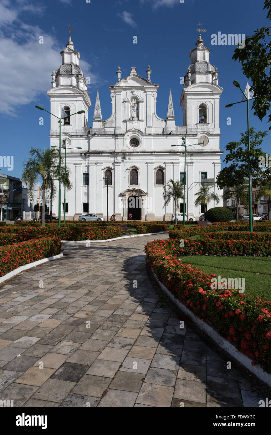 Cathedral of Sé in the historical center of Belém city in the state of Pará, in the north region of Brazil Stock Photo