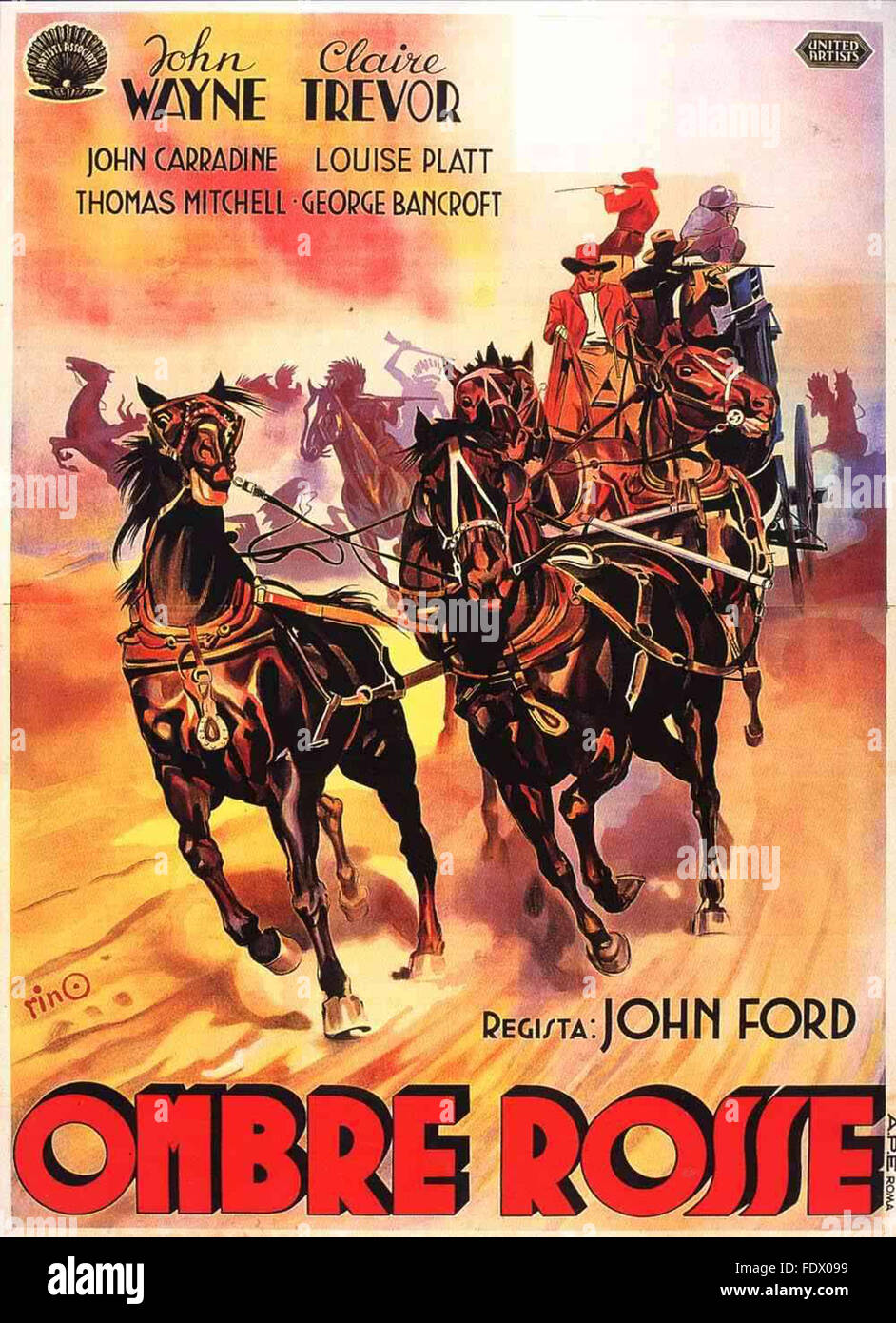 Stagecoach (1939) - Italian Movie Poster Stock Photo