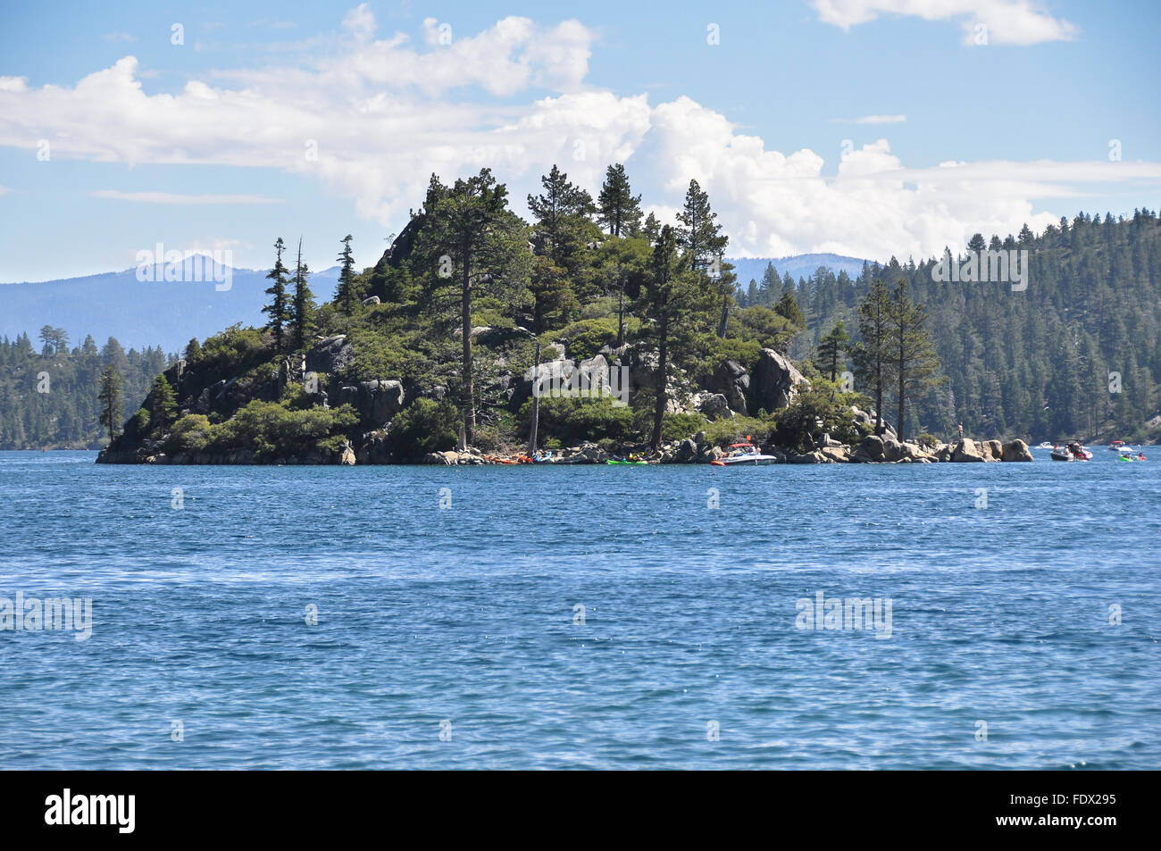 Fannette Island in Tahoe Lake, California Stock Photo
