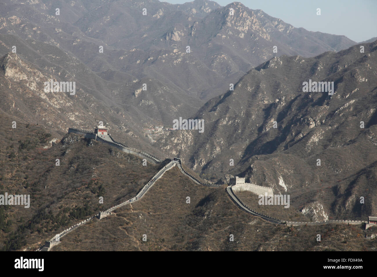 The Great Wall of China at the Juyongguan Pass, Chine a Herritage Site Cultural Anthopology Stock Photo