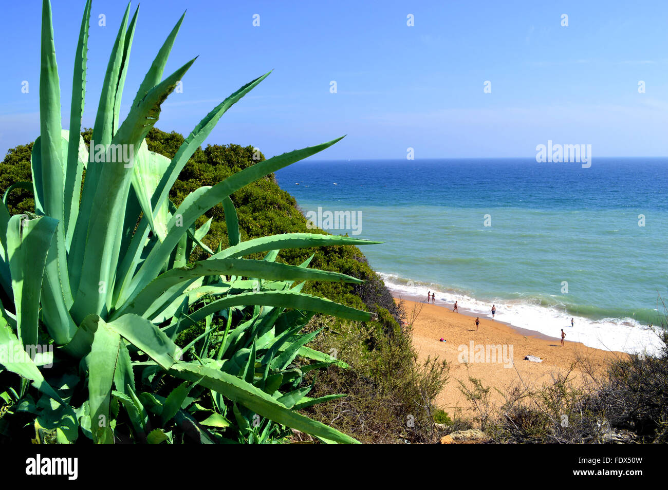 Tourists enjoying the beach on a sunny day Stock Photo