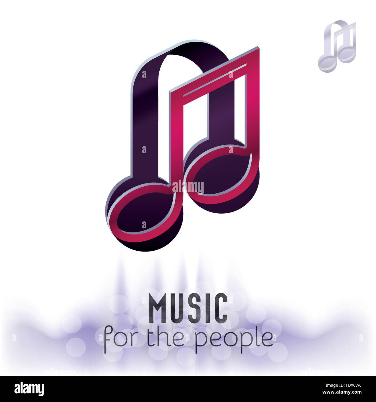 Music concept with musical note and headphones, sample text, creative background that reminds of sound waves. Stock Vector