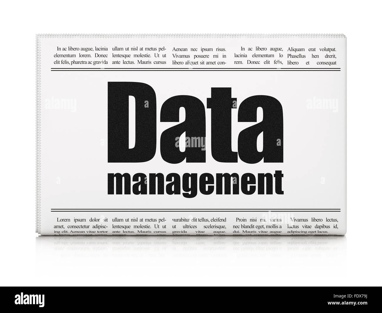 Data concept newspaper headline Data Management Stock Photo Alamy