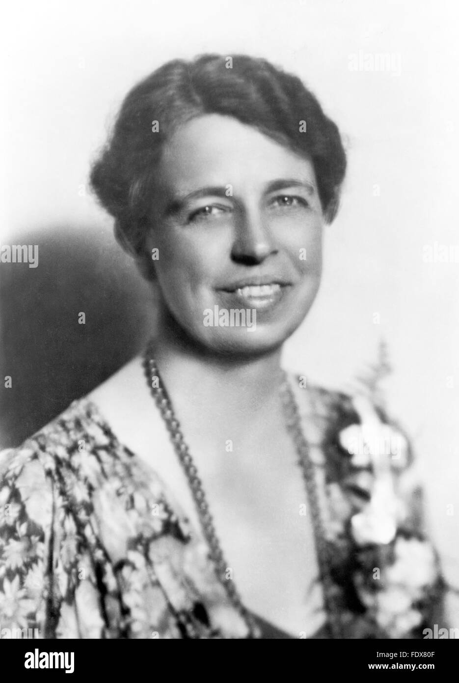 Eleanor Roosevelt, wife of Franklin D Roosevelt, the 32nd President of the USA. Photo c.1933 Stock Photo