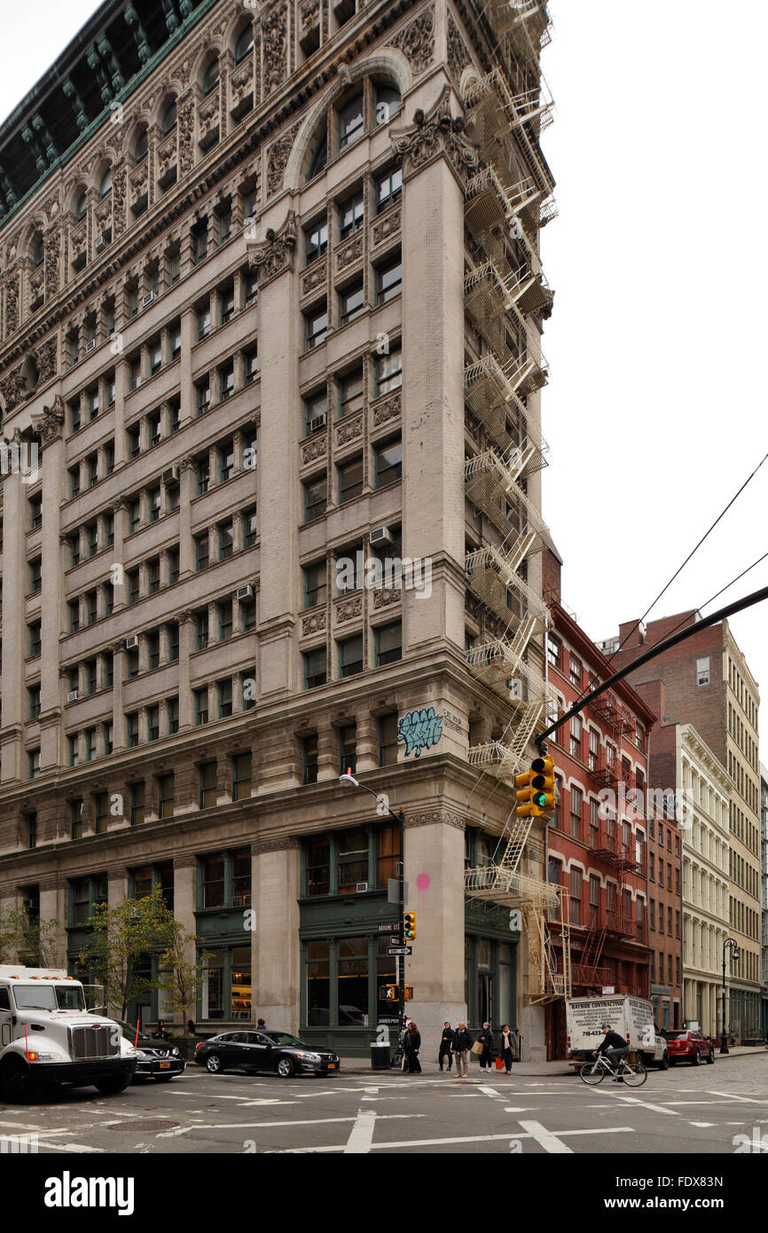 New York City, USA, narrow house in Broome Street in Manhattan Stock